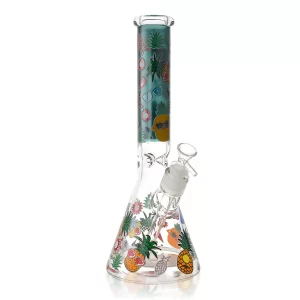 13" 25mm Thick Base Pineapple Art Beaker Bong - Assorted Colors