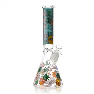 13" 25mm Thick Base Pineapple Art Beaker Bong - Assorted Colors