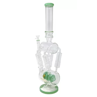 High Point Glass - 18.5" Quad-Honeycomb & Spiral Multi Perc Recycler Water Pipe Rig - [WPA297]
