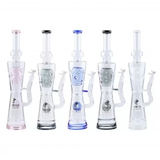 High Point Glass - 19" Donut & Fab Egg Multi Perc Water Pipe Rig - [WPA93]