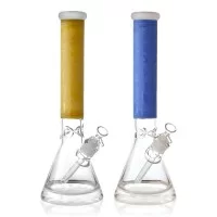 On Point Glass - 15" Sand Blasted Art 25mm Thick Base Beaker Bong