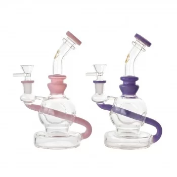 On Point Glass - 8" Inline Ball Recycler Water Pipe