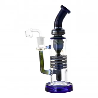 On Point Glass - 11" Multi Disk Incycler / Recycler Combo Water Pipe - Blue