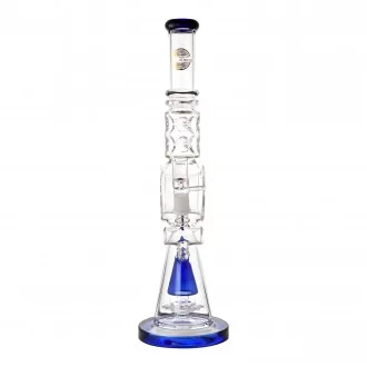 On Point Glass - 18" Donut Disk Shower Perc Bong - Blue