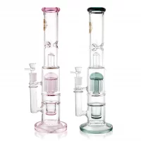 On Point Glass - 16" Tree & HoneyComb Perc Water Pipe - Assorted Colors