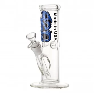 8" 50mm USA Made "420" Decal Art Straight Water Pipe - Assorted [JO55]