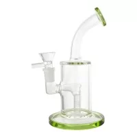 7" Color Accent Mouth Perc Cylindrical Water Pipe - [JS2307]
