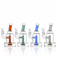7.5" Bent Neck Showerhead Perc Cylindrical Water Pipe -  [RG103]
