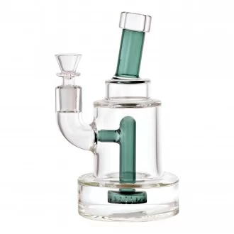 7.5" Bent Neck Showerhead Perc Cylindrical Water Pipe -  [RG103]
