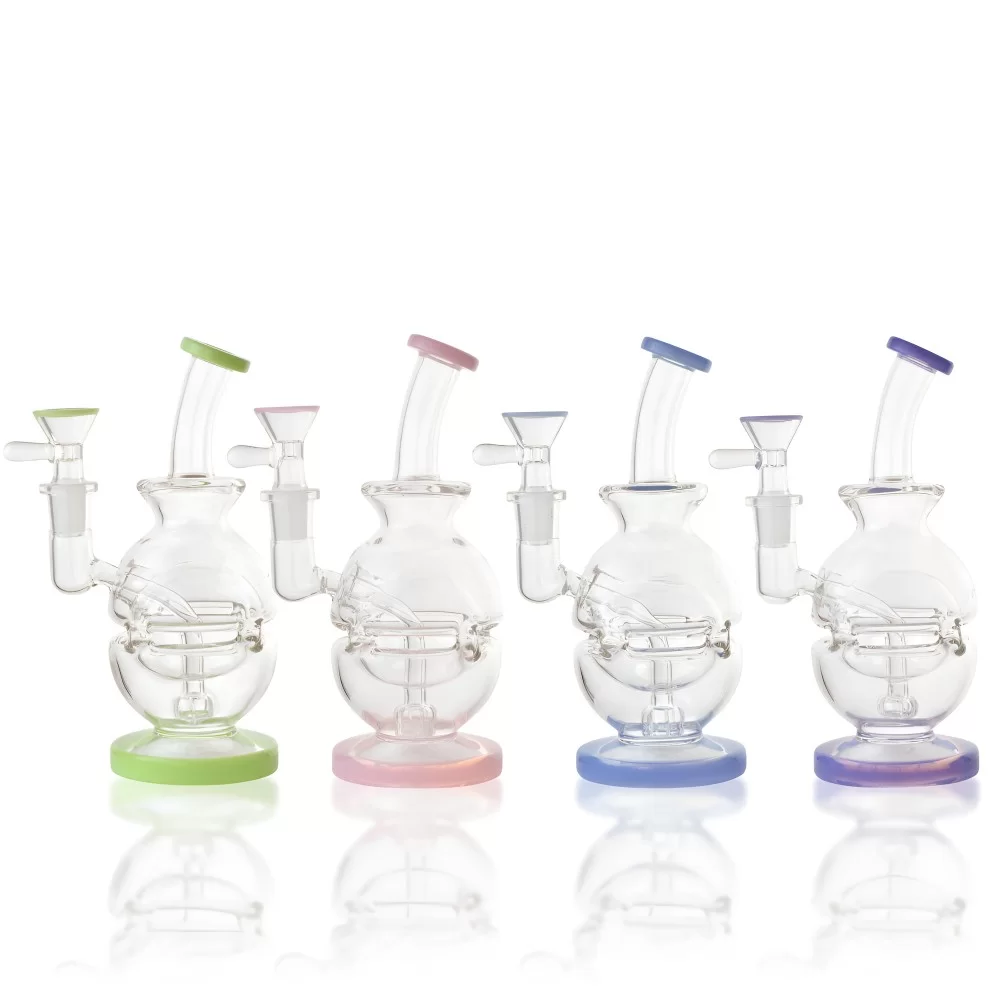 7" Fab Egg Showerhead Perc Glass Water Pipe 7 Inch Fab Egg Water Pipe with Showerhead Perc