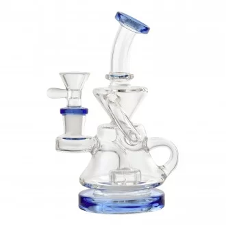 6.5" Mini Loop-Arm Showerhead Perc Recycler Water Pipe - [RG105]