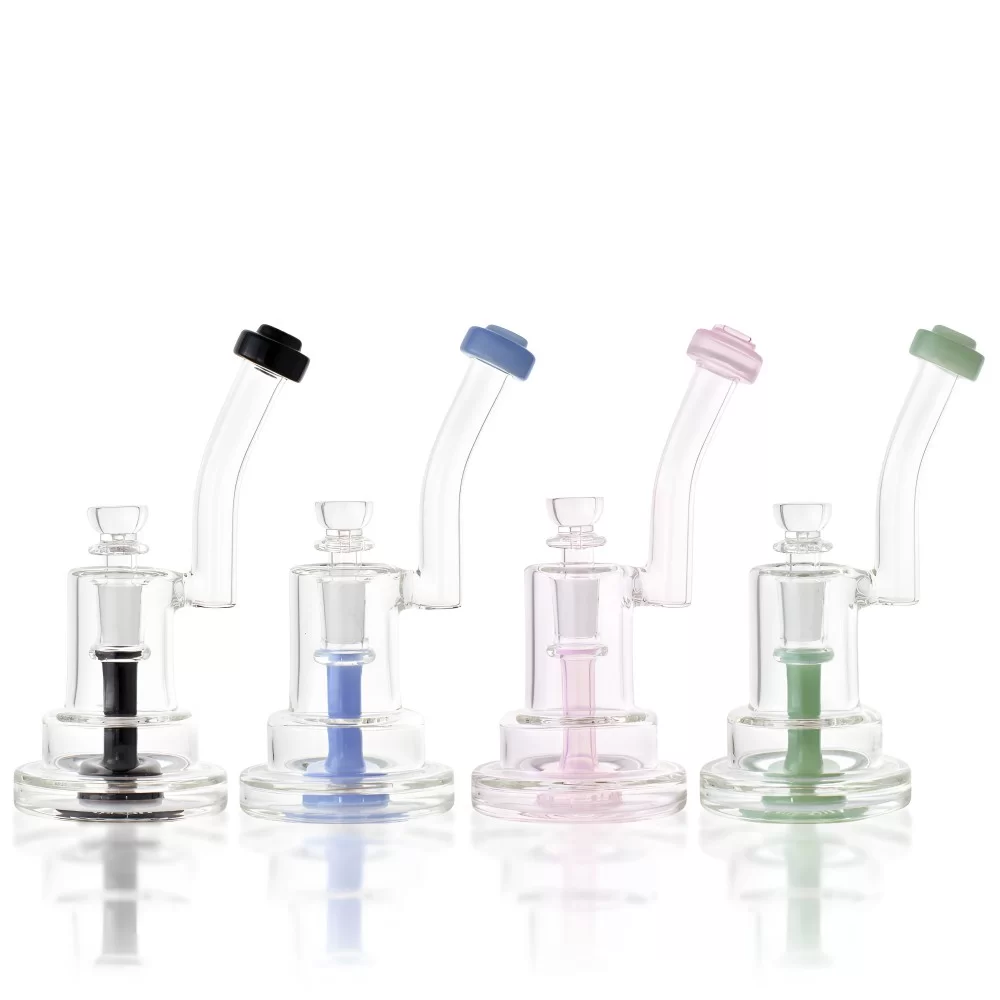 6.5" Low Profile Down Stem Matrix Perc Water Pipe 6.5 Inch Low Profile Matrix Perc Glass Water Pipe