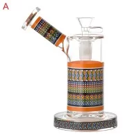 6" Artful Mosaic Low Profile Downstem Side Car Water Pipe - [RG118]
