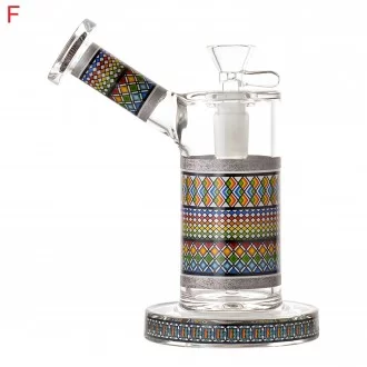 6" Artful Mosaic Low Profile Downstem Side Car Water Pipe - [RG118]