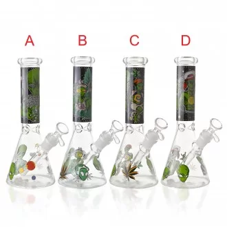 10" Cosmic Alien Beaker Water Pipe - Glow in the Dark [RG137]
