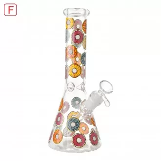 10" Donut Obsession Beaker Water Pipe - Glow in the Dark [RG141]