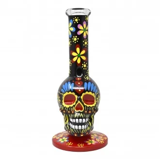 10.5" Sugar Skull Bloom - Smokin' Spirits Water Pipe