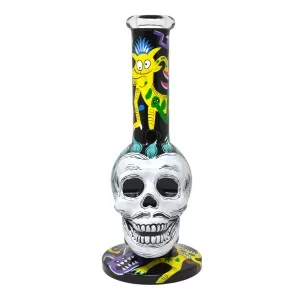 10.5" Monster Graphics Spooky Skull Water Pipe