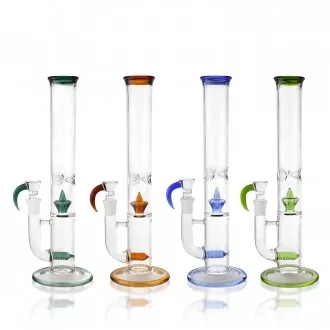 14" Crown & Inline Perc Straight Tube Water Pipe - [RG90]