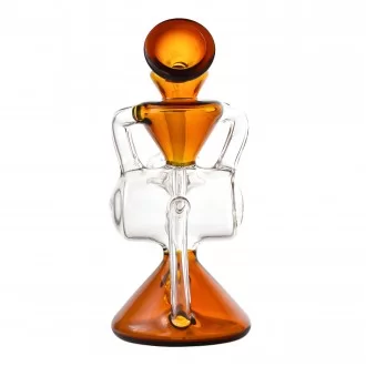 6" Hourglass Drum Chamber Recycler Water Pipe - [RG93]