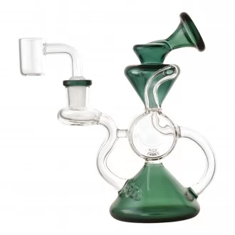 6" Hourglass Drum Chamber Recycler Water Pipe - [RG93]