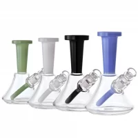 6.5" Color Accent Clear Beaker Water Pipe