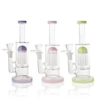 8.5" Straight Neck Tree Perc Cylindrical Water Pipe - [SAA84]