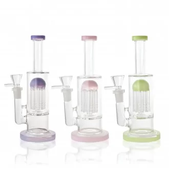 8.5" Straight Neck Tree Perc Cylindrical Water Pipe - [SAA84]