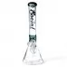 Social Glass - 15.5" Branding Brilliance In A Clear Glass Beaker Water Pipe - [CY008]