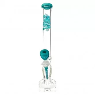 18" AFM Wildstyle Graffiti 9mm Colored Glass Straight Beaker Bong Bundle Water Pipe*