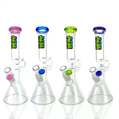 12" AFM Hunchback Colored Lip Glass Beaker Bong*