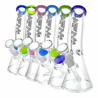 8" AFM Colored Lip Bent Neck Mini Beaker*