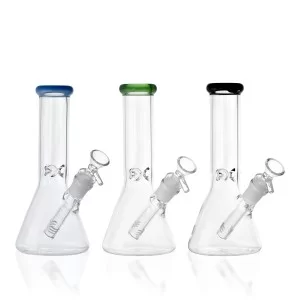8.5" Color Rim Ice Catcher Beaker Water Pipe - [WCG-4B08]