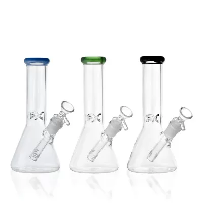 8.5" Color Rim Ice Catcher Beaker Water Pipe - [WCG-4B08]