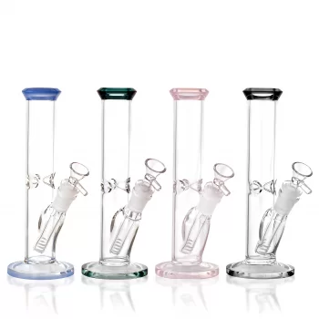 8.5"  Color Tapered Clear Mini Straight Tube Water Pipe
