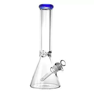 14" 9mm Crystal Clear Glass Ice-pinch Beaker Water Pipe
