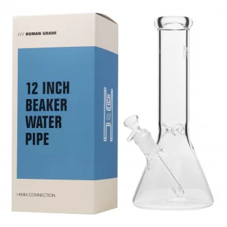 12" Clear Glass Beaker Water Pipe