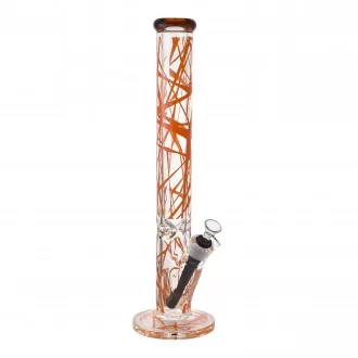 17.5" Shattered Line Art Straight Tube Water Pipe - [WP-3837]