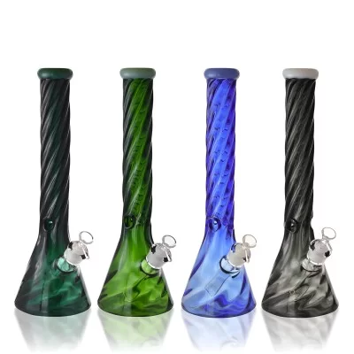 16" Whirlwind Glass Beaker Water Pipe - [WP-3970]