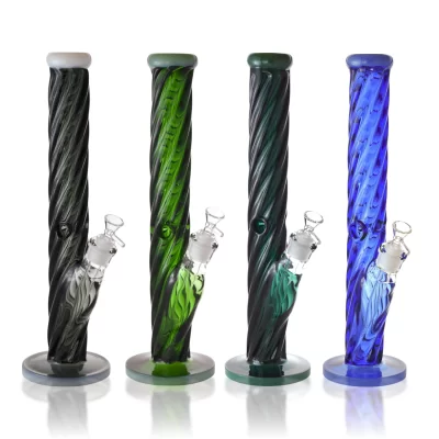 15.5" Whirlwind Glass Straight Tube Water Pipe - [WP-3971]