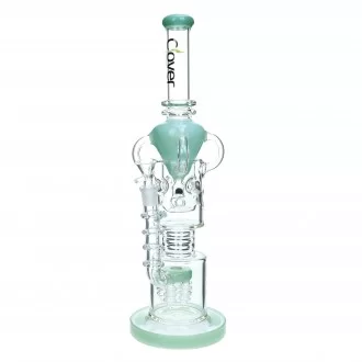 Clover Glass - 16.8" Straight Tube w/ Perc Recycler Water Pipe - [WPA-244]