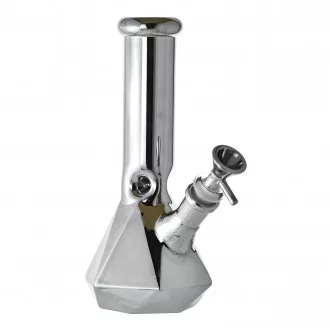 8.5" Prism Cut Electroplated Beaker Water Pipe - Assorted