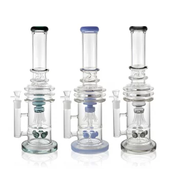 16" Thick Multi Shower Jellyfish Perc Water Pipe  - Assorted [WPB1054]