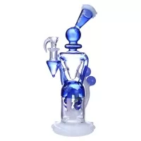 Clover Glass - 12.5" Flock to Fun Double Orbit Recycler Water Pipe