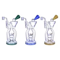 Clover Glass - 9.5" - Funnel Style Dual Honeycomb Perc Recycler Water Pipe