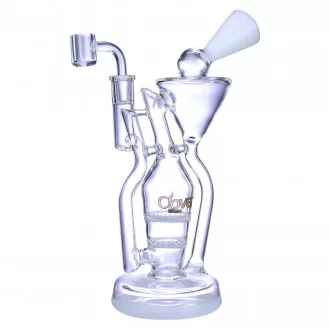 Clover Glass - 9.5" - Funnel Style Dual Honeycomb Perc Recycler Water Pipe