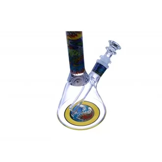 Clover Glass - 10" Wig Wag Hypnotic Wave Art Beaker Water Pipe