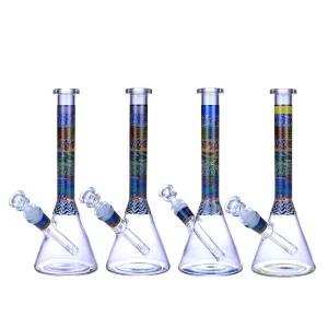 Clover Glass - 10" Wig Wag Hypnotic Wave Art Beaker Water Pipe