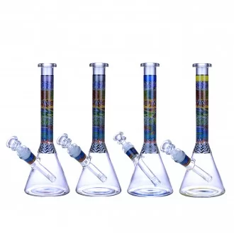 Clover Glass - 10" Wig Wag Hypnotic Wave Art Beaker Water Pipe