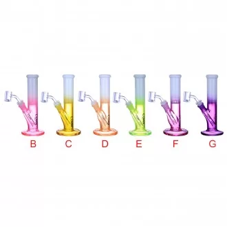 Clover Glass - 9" Dual Color Straight Tube Water Pipe [WPE-645]